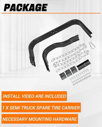 51 Inch Semi Truck Spare Tire Carrier with Mounting Replacement for Freightliner Volvo Kenworth Mack International Peterbilt,Glossy Black in Saudi Arabia
