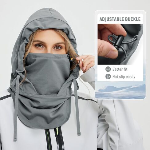 baleaf Balaclava Ski Mask Winter Water Resistant Face Mask for Women Men Cold Weather Gear Skiing Snowboarding Neck Gaiter Grey in Saudi Arabia