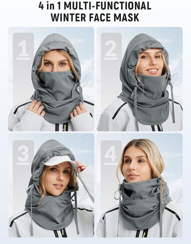 baleaf Balaclava Ski Mask Winter Water Resistant Face Mask for Women Men Cold Weather Gear Skiing Snowboarding Neck Gaiter Grey in Saudi Arabia