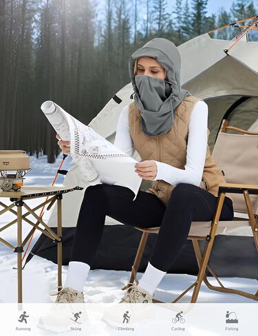 baleaf Balaclava Ski Mask Winter Water Resistant Face Mask for Women Men Cold Weather Gear Skiing Snowboarding Neck Gaiter Grey in Saudi Arabia