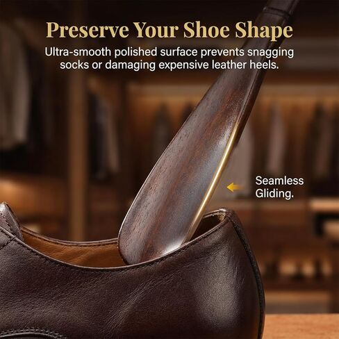 Wooden Shoe Horn 12.52" Shoe Horn Long Handle Travel Shoes Horns Easy Wear Helper Durablility Boot Jack for Seniors Men Women in Saudi Arabia
