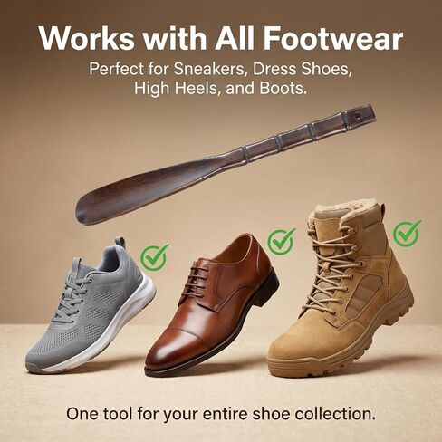 Wooden Shoe Horn 12.52" Shoe Horn Long Handle Travel Shoes Horns Easy Wear Helper Durablility Boot Jack for Seniors Men Women in Saudi Arabia