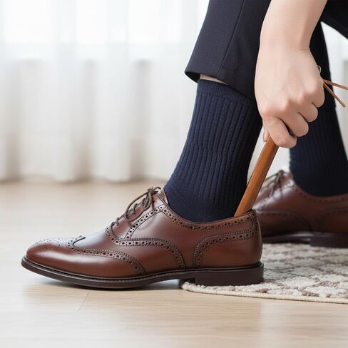 TIESOME 3Pcs Wooden Shoe Horn, 6/7.5/9.9 Inches Retro Wood Shoehorn with Leather Lanyard Easy Wear Helper Long and Short Handle Shoehorns for Seniors Pregnancy Men Women Kids in Saudi Arabia