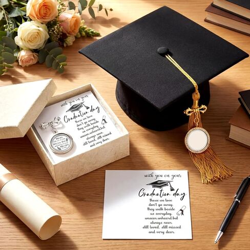 2 Pcs Custom 2026 Memorial Graduation Tassel, Personalized Graduation Tassel Photo Charm Keepsake for Grad Cap 2026, Meaningful Gift for College High School Grad Ceremony Memorial Gift in Saudi Arabia