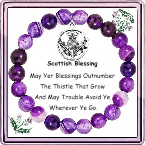 ARHTF Thistle Blessing Sassenach Gift Scottish Thistle Bracelet Thistle Charm Thistle Flower Jewelry,Scottish Thistle Jewelry for Women in Saudi Arabia