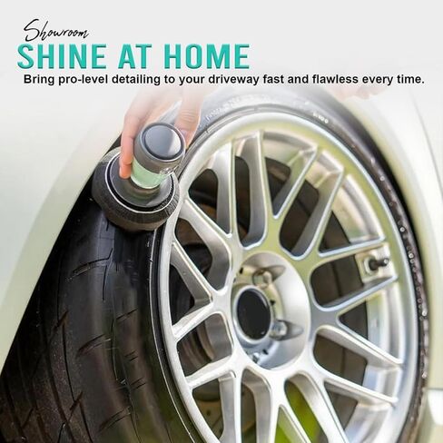 Flow Tire Shine Applicator Pad & Dressing Brush, Car & Truck Tire Reuseble Dressing Applicator Brush for Detailing, Works with All Type Tire Shine Gels, Sprays & Dressings, No-Drip Streak-Free Sponge in Saudi Arabia