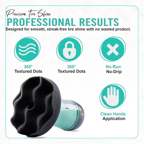 Flow Tire Shine Applicator Pad & Dressing Brush, Car & Truck Tire Reuseble Dressing Applicator Brush for Detailing, Works with All Type Tire Shine Gels, Sprays & Dressings, No-Drip Streak-Free Sponge in Saudi Arabia