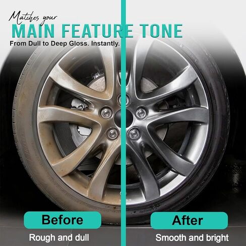 Flow Tire Shine Applicator Pad & Dressing Brush, Car & Truck Tire Reuseble Dressing Applicator Brush for Detailing, Works with All Type Tire Shine Gels, Sprays & Dressings, No-Drip Streak-Free Sponge in Saudi Arabia