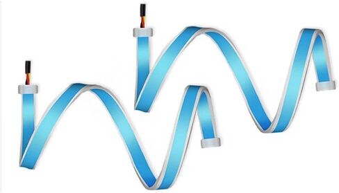Riloer 2 قطعة شريط LED للسيارة أنبوب ضوء مقاوم للماء مرن ملحقات إضاءة السيارة أضواء النهار الجري متعدد الألوان، 30 سم/12 بوصة in Kuwait