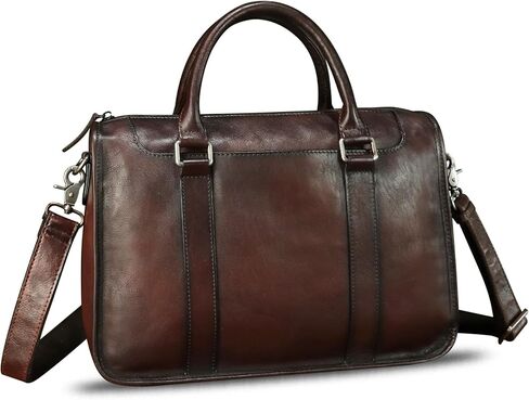 Genuine Leather Messenger Briefcase Bags for Men Vintage Real Leather Shoulder Purse Crossbody Bag Computer Laptop Bag in Saudi Arabia