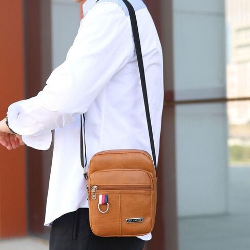 Crossbody Shoulder Messenger Bags Large Capacity Men's Casual Outdoor(Black) in Saudi Arabia