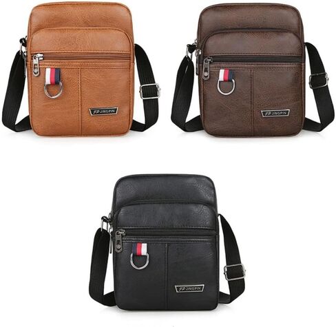 Crossbody Shoulder Messenger Bags Large Capacity Men's Casual Outdoor(Black) in Saudi Arabia