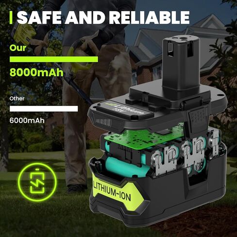 2 حزمة 3000 مللي أمبير P102 استبدال بطارية لبطارية ليثيوم Ryobi 18V وشاحن P117 لبطارية Ryobi 9.6V-18V ليثيوم Ni-Cd&Ni-Mh P102 P103 P104 P105 P107 P109 P108 P190 P122 (أخضر) in Kuwait