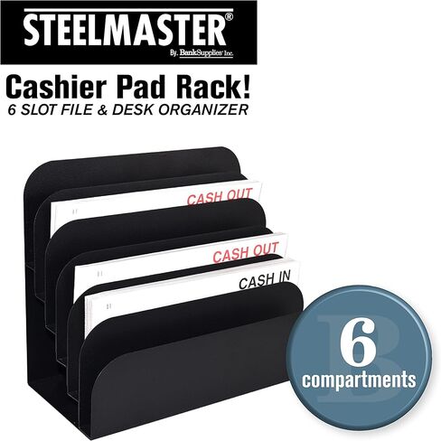 BankSupplies STEELMASTER 6 مبرد ومنظم مكتب ومنظم ورق بلمسة نهائية من مسحوق أسود in Kuwait