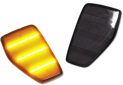 for Hummer for H3 /Base 06-10 & X 07-09 & Alpha 08-10 for H3T Alpha/Base 09-10 / Smoked Full Amber Front Side Marker Lights ABS Housing Bulbs W5W (168)-Bulb Shape Code, Fit Testing in Kuwait