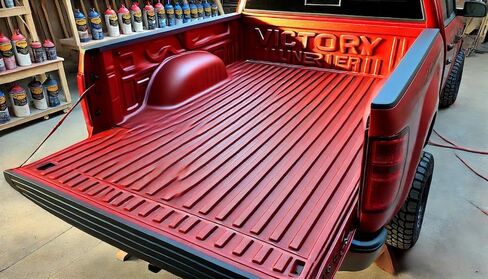 Raptor Truck Bed Liner Kit with Colored Victory Red Tint and Spray Gun - 8 Liters - Protective Spray On Paint for Coating Trucks, Tailgates, Vehicle Undercoating - Tintable Bedliner Formula in Saudi Arabia