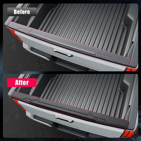 غطاء غطاء قولبة للباب الخلفي متوافق مع 2024 2025 Toyota Tacoma Tailgate Spoiler Moulding Trim TPE Top Protector لملحقات Tacoma 2024 in Kuwait
