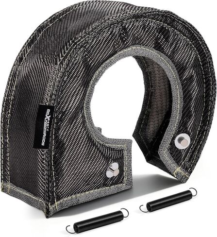 بطانية Maxpeedingrods T3 من ألياف الكربون توربو غطاء درع الحرارة مع زنبركات تثبيت لـ GT25 GT28 GT30 GT32 GT35 GT37 Turbo in Kuwait