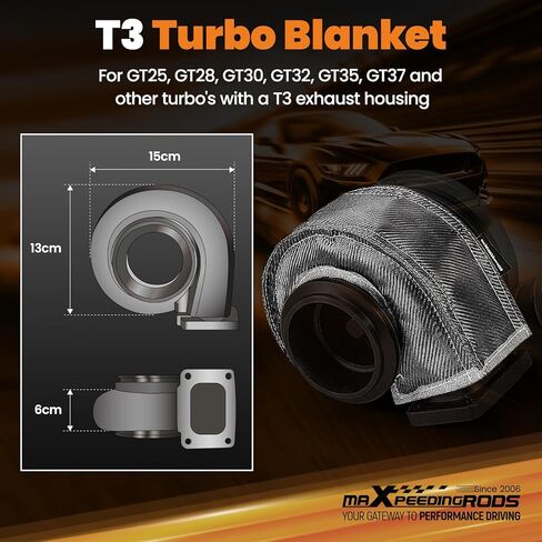 بطانية Maxpeedingrods T3 من ألياف الكربون توربو غطاء درع الحرارة مع زنبركات تثبيت لـ GT25 GT28 GT30 GT32 GT35 GT37 Turbo in Kuwait