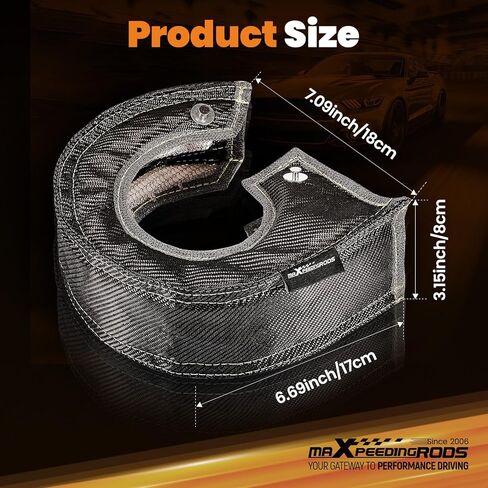 بطانية Maxpeedingrods T3 من ألياف الكربون توربو غطاء درع الحرارة مع زنبركات تثبيت لـ GT25 GT28 GT30 GT32 GT35 GT37 Turbo in Kuwait