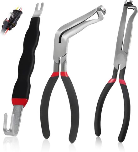 3PCS Electrical Disconnect Pliers, Fuel Line Clip Removal Tool, Automotive Electrical Terminal Connector Separator Removal tool, Trucks Repair with Rapid Disconnector in Kuwait