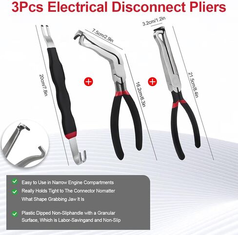 3PCS Electrical Disconnect Pliers, Fuel Line Clip Removal Tool, Automotive Electrical Terminal Connector Separator Removal tool, Trucks Repair with Rapid Disconnector in Kuwait