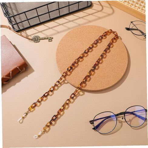 NOLITOY Acrylic Eyeglass Anti-Drop Chain Sunglasses Holder with Tortoise Shell Design Lightweight Eyewear Accessory for Women Men in Saudi Arabia