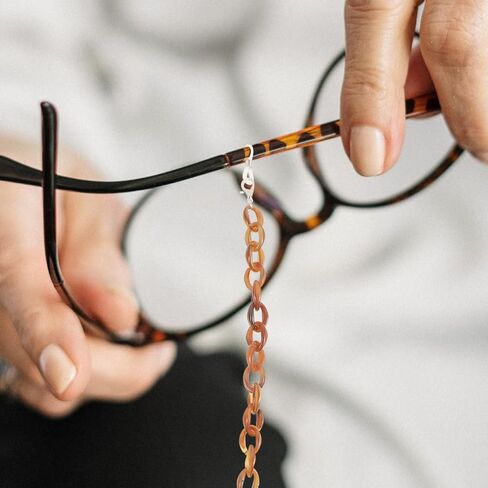 NOLITOY Acrylic Eyeglass Anti-Drop Chain Sunglasses Holder with Tortoise Shell Design Lightweight Eyewear Accessory for Women Men in Saudi Arabia