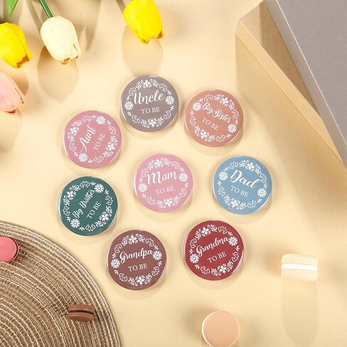 Serencatcher Mexican Baby Shower Family Pins Set - 8pcs Mexican Talavera Pin Back Buttons Mom Dad Uncle Aunt Grandpa Grandma Big Sister Brother to Be Pins for Cielito Lindo Baby Shower Favors in Saudi Arabia