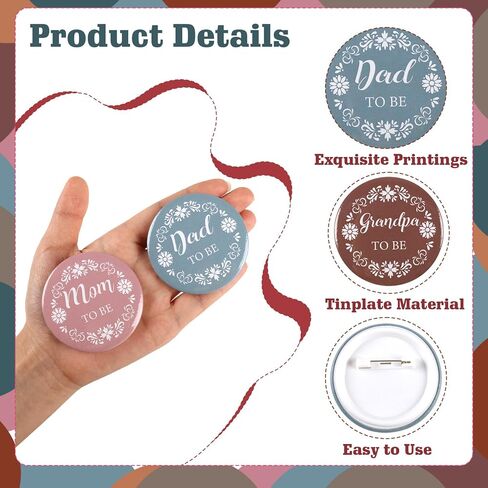 Serencatcher Mexican Baby Shower Family Pins Set - 8pcs Mexican Talavera Pin Back Buttons Mom Dad Uncle Aunt Grandpa Grandma Big Sister Brother to Be Pins for Cielito Lindo Baby Shower Favors in Saudi Arabia