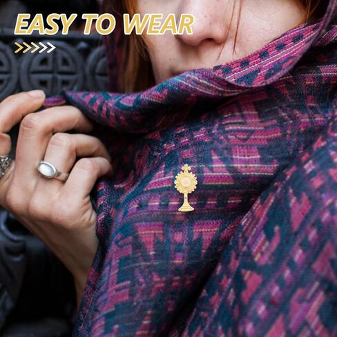 LIFKOME Chalice Cross Breast Pin أول دبوس ربط للأولاد والبنات من سبائك الزنك المينا طية صدر السترة إكسسوار تذكار ديني للمناسبات الخاصة والاحتفالات in Saudi Arabia