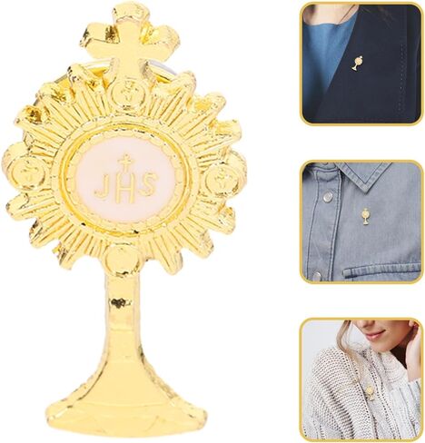LIFKOME Chalice Cross Breast Pin أول دبوس ربط للأولاد والبنات من سبائك الزنك المينا طية صدر السترة إكسسوار تذكار ديني للمناسبات الخاصة والاحتفالات in Saudi Arabia