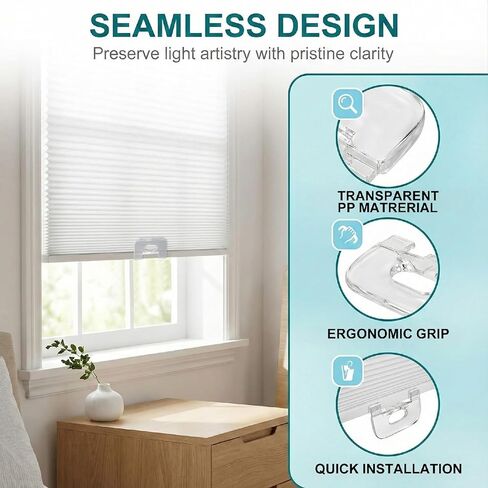 2 Pcs Shade Pulls, Levolor Blinds Parts, Blind Pulls Replacement Compatible with Graber Bali Cordless Mini Blinds, for Cellular Shades Made After 2015 (Clear) in Kuwait