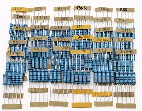 150pcs/lot 2W 0.5W Metal Film Resistor kit 0.1R~750R 1K~820K ohm 30 value assorted resistor pack set diy Set of resistors(2W -0.1 ohm -750 ohm) in Saudi Arabia