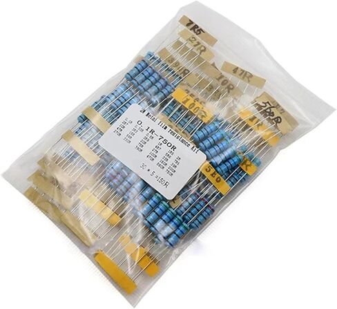 2W Metal Film Resistor 30 value Assorted set,0.1 ohm -750 ohm Ring set of resistance 1% assortment Kit 33R 39R 47R 56R 330R 390R in Saudi Arabia