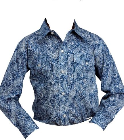 Western Long Sleeve Snap Shirt with Paisley River Print for Boys by ROPER in Saudi Arabia