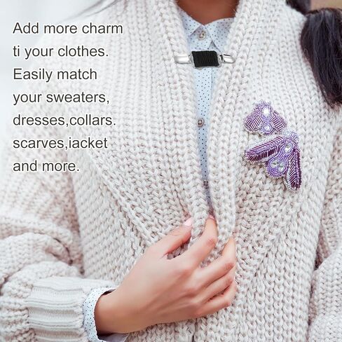 uxcell 5pcs Sweater Clips, Retro Flower Retro Cardigan Collar Shawl Brooch Clip, Vintage Cardigan Collar Dresses Cinch Clip for Clothing Women Girls, 5 Style in Saudi Arabia
