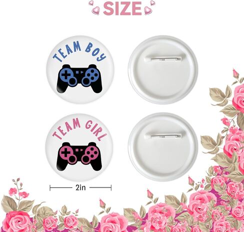 10 Pcs Gamer Gender Reveal Button Pins, Video Game Team Boy Team Girl Badge Pins, Gaming Pink or Blue Stain Brooch Button for Gender Reveal Party Decorations in Saudi Arabia