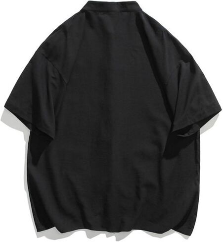 Chinese Clothing Tang Suit Kung Fu Short Sleeve Shirt for Men Vintage Frog Button Tradition Chinese Tops in Saudi Arabia