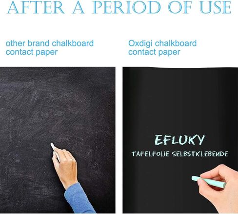 ورق جدران Oxdigi Chalkboard قابل للتقشير واللصق مقاس 23.6 × 196 بوصة، سبورة سوداء كبيرة جدًا للجدار، سبورة طباشير لغرفة الأطفال، ورق اتصال سبورة طباشير سهل اللصق، قابل للإزالة، مادة CPP سميكة 0.3 مم in Kuwait