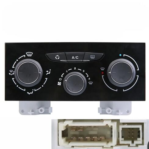 Air Con Switch 6451VN 1607875480 Compatible with Citroen for C4 Car Air Conditioning Control Switch Air Conditioning Panel(Black) in Saudi Arabia