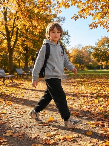 Boys Girls Sweatpants with Pocket – Elastic Waist Joggers Pants, Athletic Letter Print, Toddler to 5-14 Years in Saudi Arabia