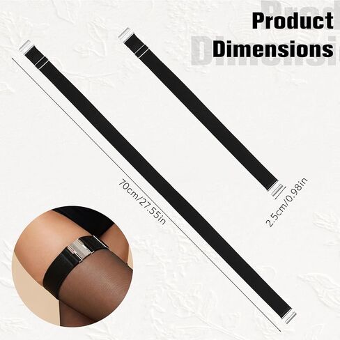 4PCS Sock Garters Thigh High Adjustable Thigh Garter Belt, Black Bands Plus Size Garter Belt for Women, High Elastic Leg Harness with Buckle in Saudi Arabia