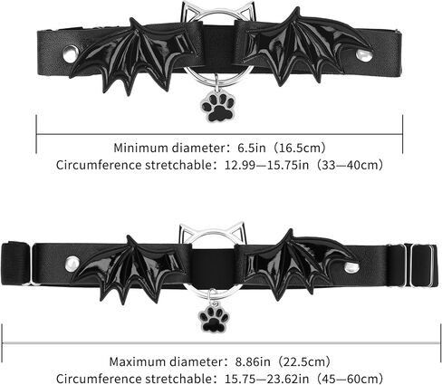 Cat Paw Thigh Garters with Devil Wings, Adjustable PU Leather Leg Rings for Women Cosplay, Party & Daily Outfit (1 Pair) in Saudi Arabia