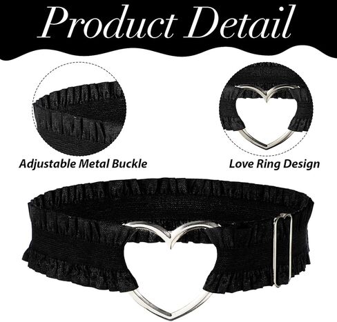 2 Pcs Heart Lace Thigh Garter Belt, Adjustable Black Garters Belt, Elastic Leg Garters for Women Parties in Saudi Arabia