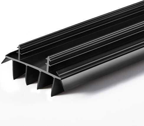 Replacement Door Bottom with Vinyl Fins 36" Long 1 3/4" Wide Threshold Seal Bottom of Door Weatherstrip Kerf Weather Stripping for 7/8" Between Barbs(1 Pcs,Black) in Saudi Arabia