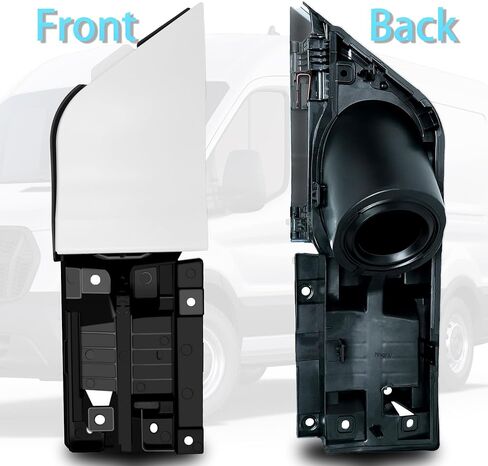 Transit Gas Door Assembly+White Cover, Compatible with 2015-2023 Ford Transit 150 250 350 350HD 3.5L 3.7L V6, Replace# CK4Z-5427936-A CCK4Z-5427936-F, Fuel Filler Door with White Cover in Saudi Arabia