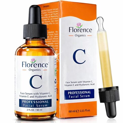 Big 2oz. ORGANIC Vitamin C Serum & Hyaluronic Acid for Face/Neck/Eye Contour in Saudi Arabia