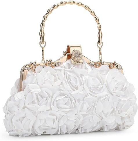 UBORSE Floral Clutch Purse Women Flower Purses for Women Handbags Chain Strap Shoulder Bag for Party Bride Wedding Prom in Saudi Arabia