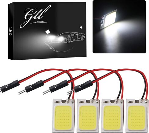 Grandview COB 10-Pack 48-SMD DC12V LED لوحة قبة مصباح السيارات السيارة الداخلية لوحة القراءة ضوء سقف السقف مصباح سلكي داخلي مع 10x BA9S T10 محولات فسطون in Kuwait